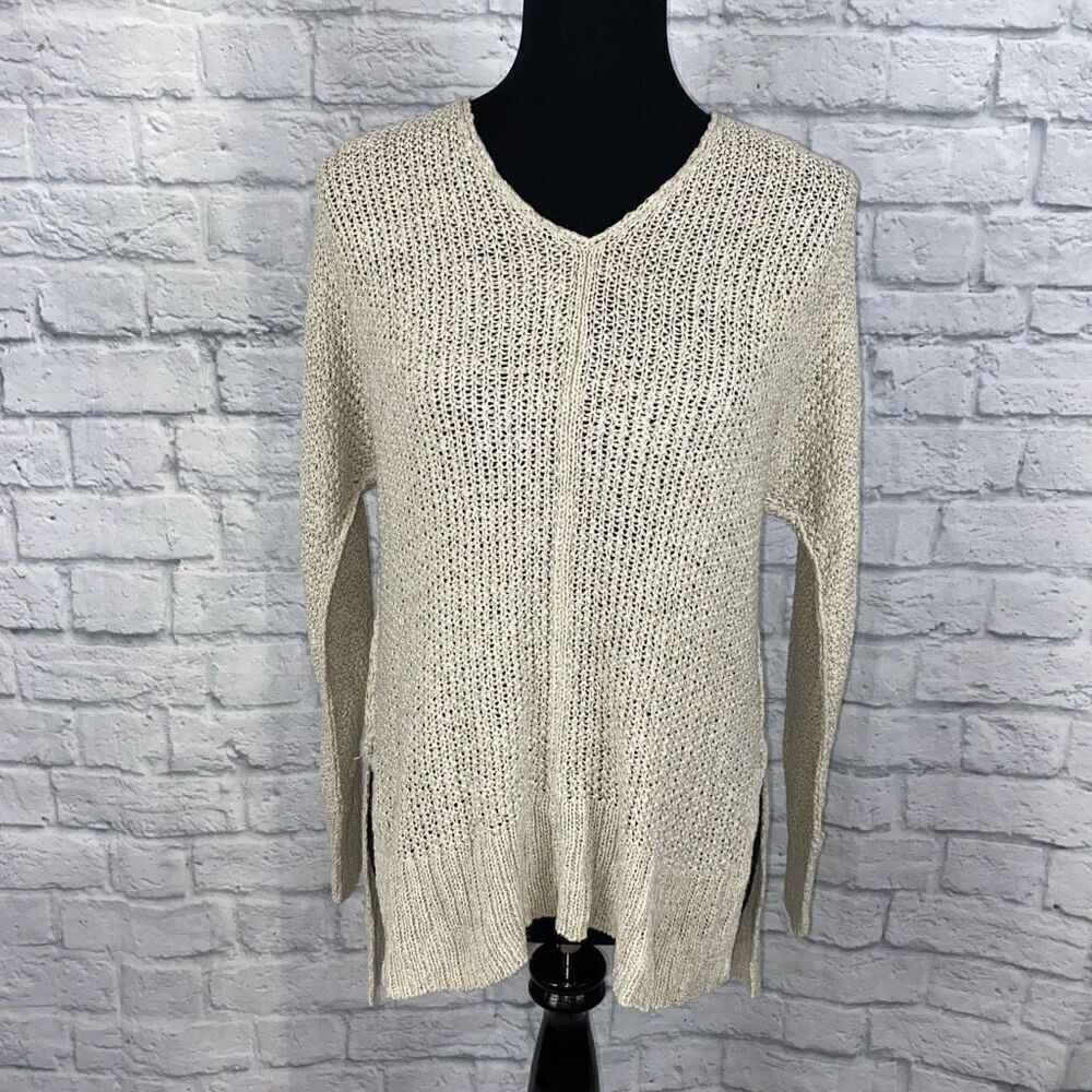 Universal thread vneck hi low sweater cream sz XS